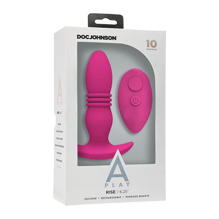 A-Play RISE Rechargeable Silicone Anal Plug with Remote Pink