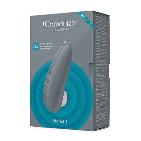 Estimulador de clítoris Womanizer Starlet 3 de silicona recargable y compacto Pleasure Air, color gris