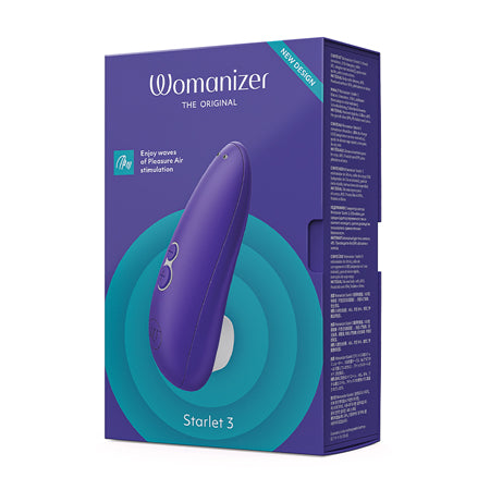Estimulador de clítoris Womanizer Starlet 3 de silicona recargable y compacto Pleasure Air, color índigo