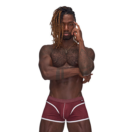 Male Power Sport Mesh Sport Mini Short Burgundy M