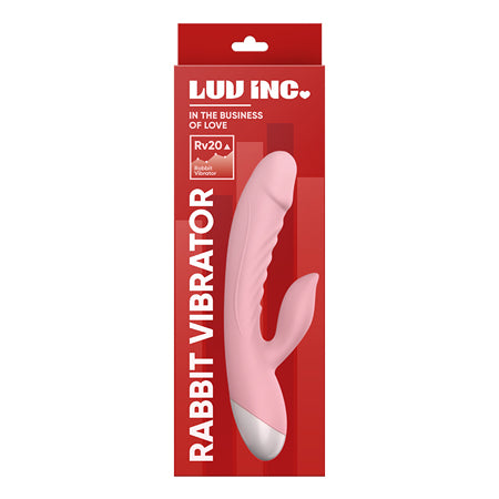 Luv Inc Rv20 Rabbit Vibrator Rechargeable Silicone Dual Stimulator Pink