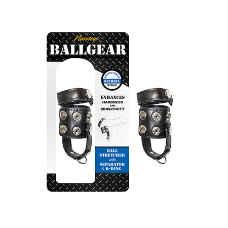 Camilla para testículos Ballgear con separador y anilla en D - Negra