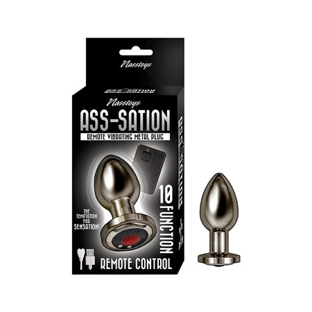 Ass-Sation Remote Vibrating Metal Plug Black