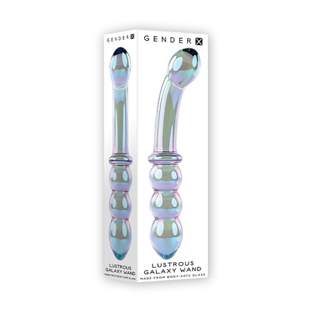 Gender X Lustrous Galaxy Wand 7.3 in. Dual-Ended Glass Dildo Multi-Color