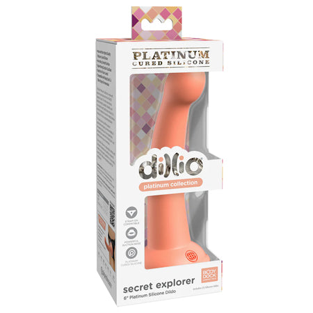 Dillio Platinum Collection Secret Explorer 6 in. Silicone Dildo Peach