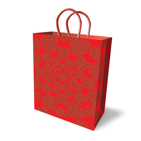 Glitter Hearts Holiday Gift Bag