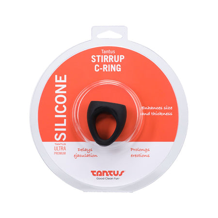 Tantus Estribo C-Ring Cabestrillo para Pene y Testículos Negro