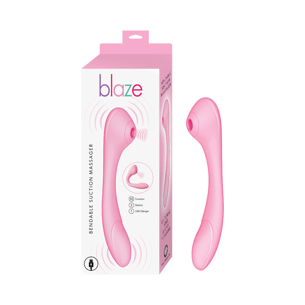 Blaze Bendable Suction Massager Pink