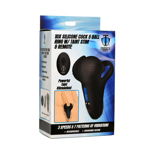 Anillo de silicona para pene y testículos Trinity Men 10X con estimulación sexual y control remoto