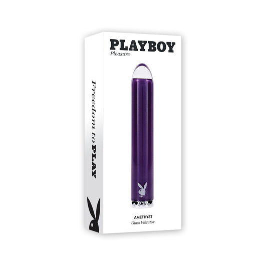 Playboy Amethyst Rechargeble Vibrating Glass Vibe Purple