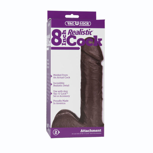 Vac-U-Lock - 8 Inch Realistic Cock Black