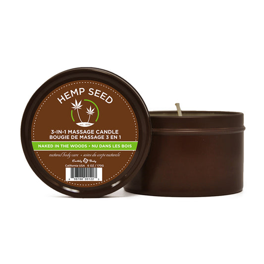 Vela de masaje corporal terrenal "Desnudo en el bosque" 6.8 oz