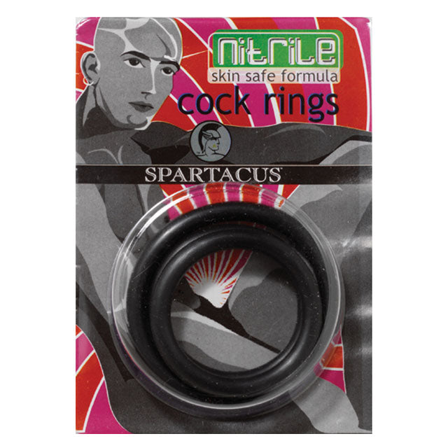 Nitrile Cock Ring Set (Black/3)