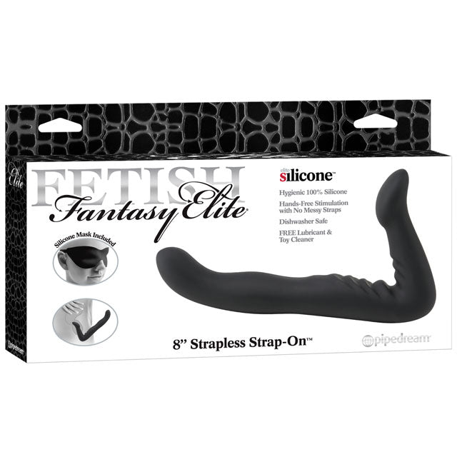 Pipedream Fetish Fantasy Elite 8 in. Silicone Strapless Strap-On Black