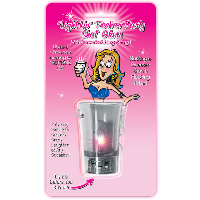 Light Up Pecker Party Shot Glass w/Convenient Hang-String