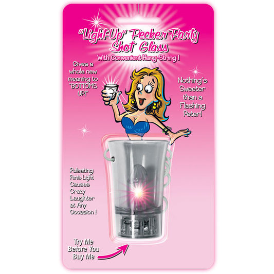 Light Up Pecker Party Shot Glass w/Convenient Hang-String