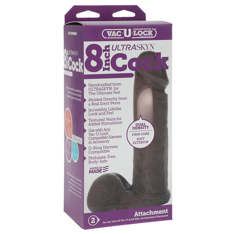 Vac-U-Lock - 8-Inch ULTRASKYN Cock Black