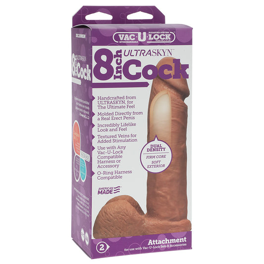 Vac-U-Lock - 8-Inch ULTRASKYN Cock Brown