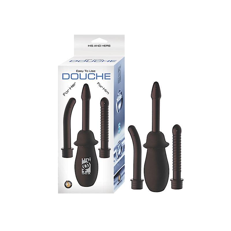 Ducha vaginal unisex con 3 accesorios (negra)