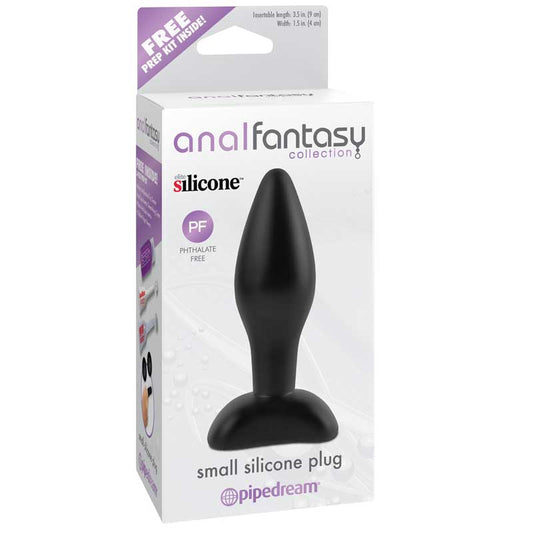 Tapón anal pequeño de silicona negro de la colección Pipedream Anal Fantasy