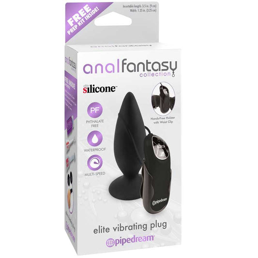 Pipedream Anal Fantasy Collection Silicone Remote-Controlled Elite Vibrating Plug Black