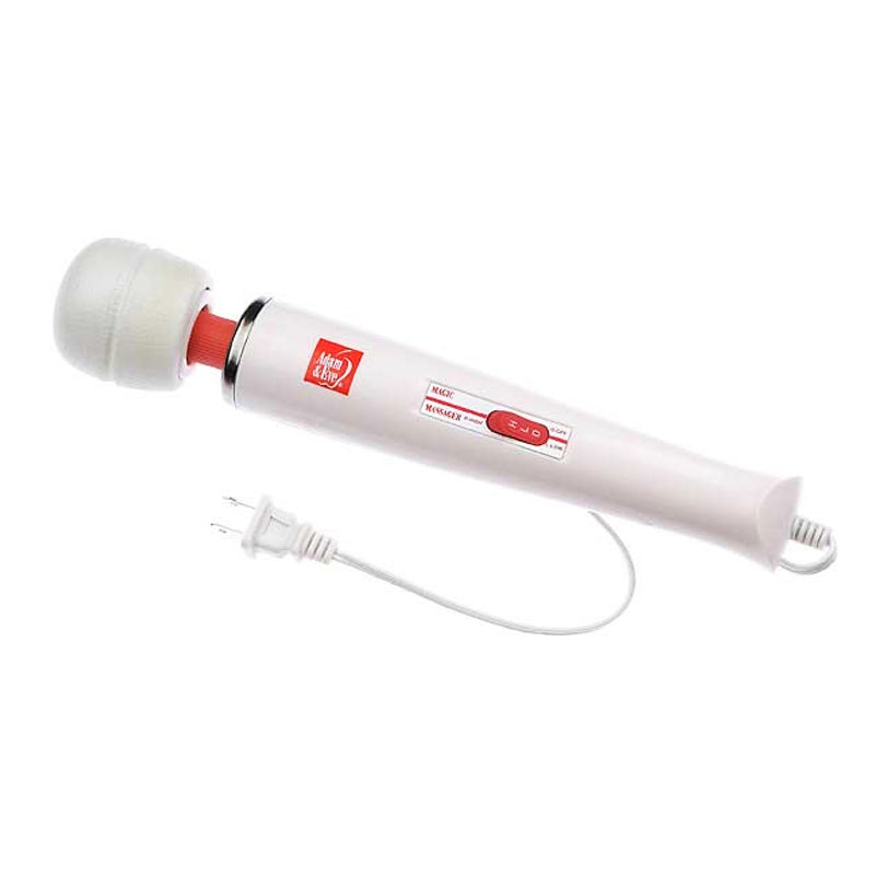 Adam & Eve Magic Massager Plug-In Wand Vibrator White/Red