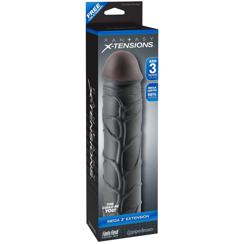 Pipedream Fantasy X-tensions Mega 3 in. Extension Black