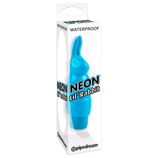 Pipedream Neon Lil' Rabbit Waterproof Vibrator Blue