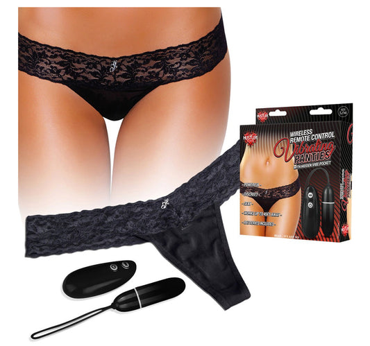 Hustler Wireless Remote Control Vibrating Panties Black S/M