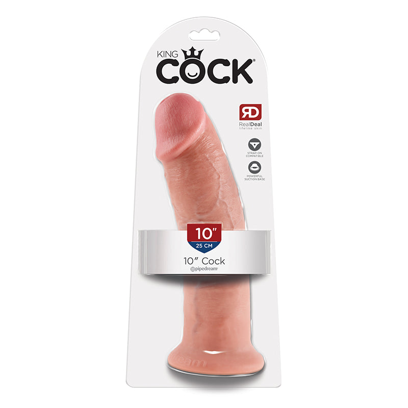 Pipedream King Cock 10 in. Cock Realistic Dildo With Suction Cup Beige