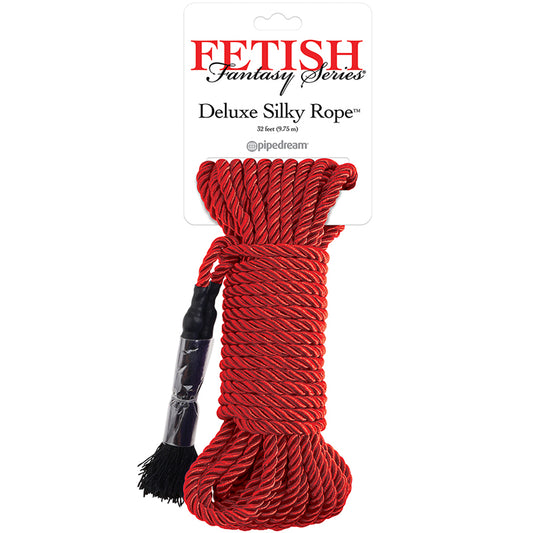 Cuerda de seda de lujo Pipedream Fetish Fantasy Series, 9,75 m (32 pies), color rojo
