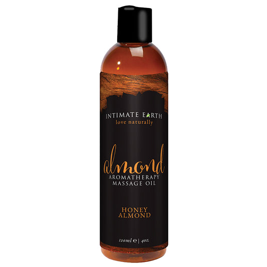 Aceite de masaje de aromaterapia con miel y almendras Intimate Earth, 4 oz.