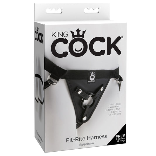 Pipedream King Cock Adjustable Fit Rite Harness Black