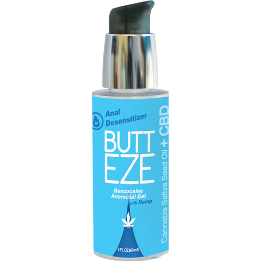 Lubricante anal desensibilizante Butt Eze con aceite de semilla de cáñamo (botella de 2.0 oz)