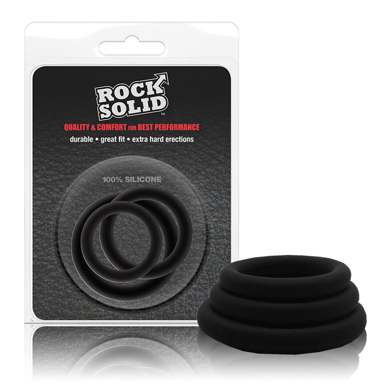 Rock Solid Black Gasket Silicone 3pc Set (.75in,1in,1.25in)