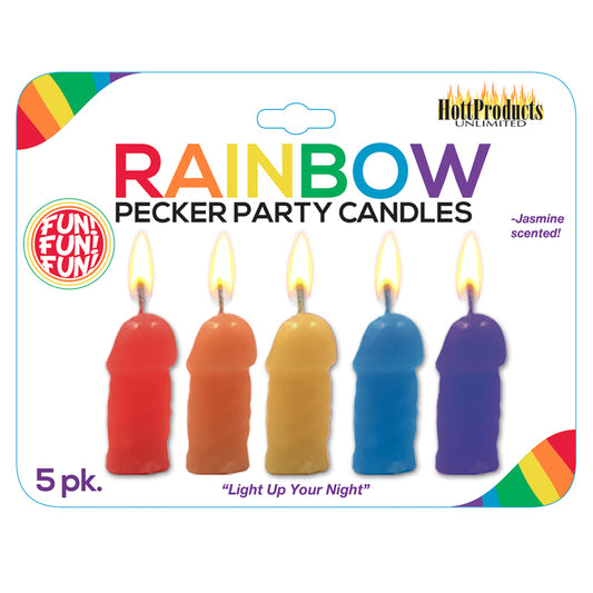 Pecker Party Candles Assorted Colors 5pk