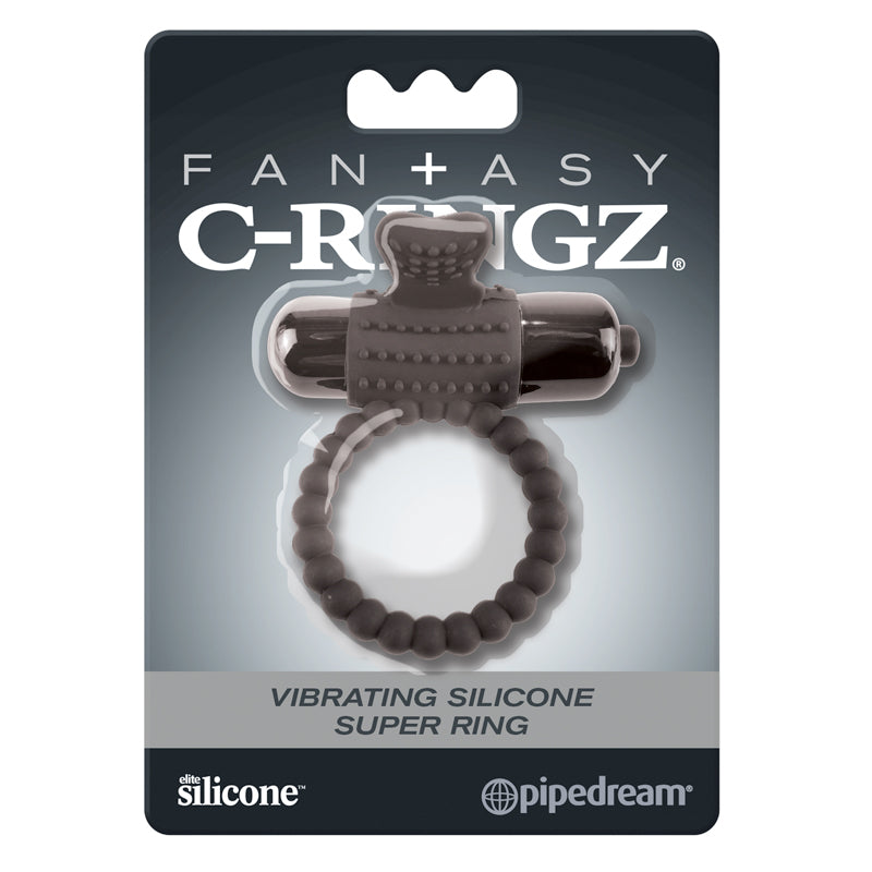 Pipedream Fantasy C-Ringz Vibrating Silicone Super Ring With Bullet Black