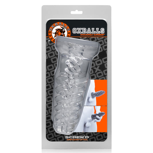 OxBalls Screw'D, Super Squish Corkscrew Jackoff Toy, Clear