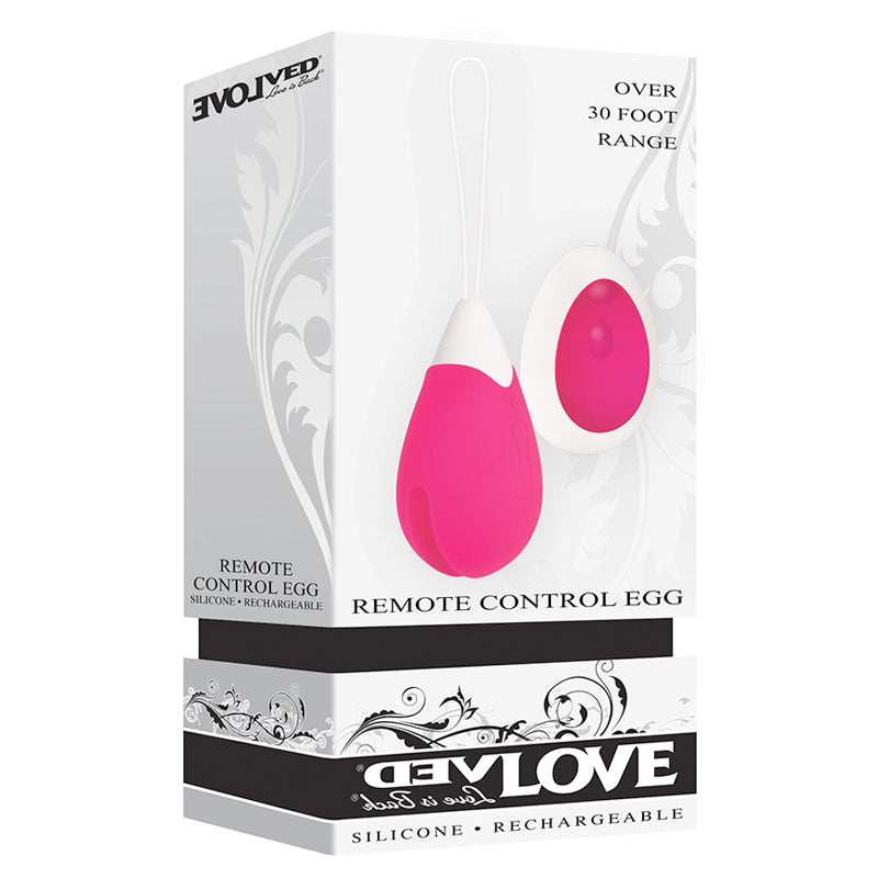 Evolved Rechargeable Remote-Controlled Silicone Egg Vibrator Pink