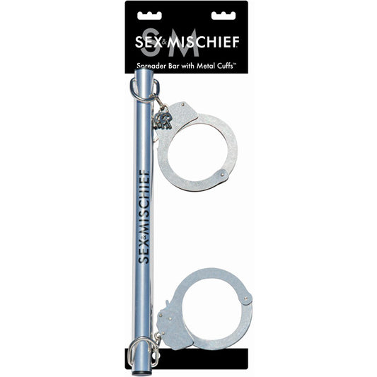 Sportsheets Sex & Mischief Adjustable Spreader Bar with Metal Cuffs