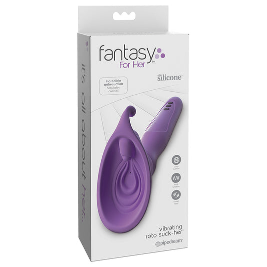 Pipedream Fantasy For Her Vibrating Roto Suck-Her Silicone Vulva Pump Purple