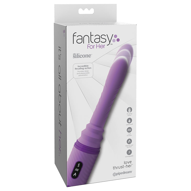 Pipedream Fantasy For Her Love Thrust-Her Rechargeable Silicone Thrusting Vibrator Purple