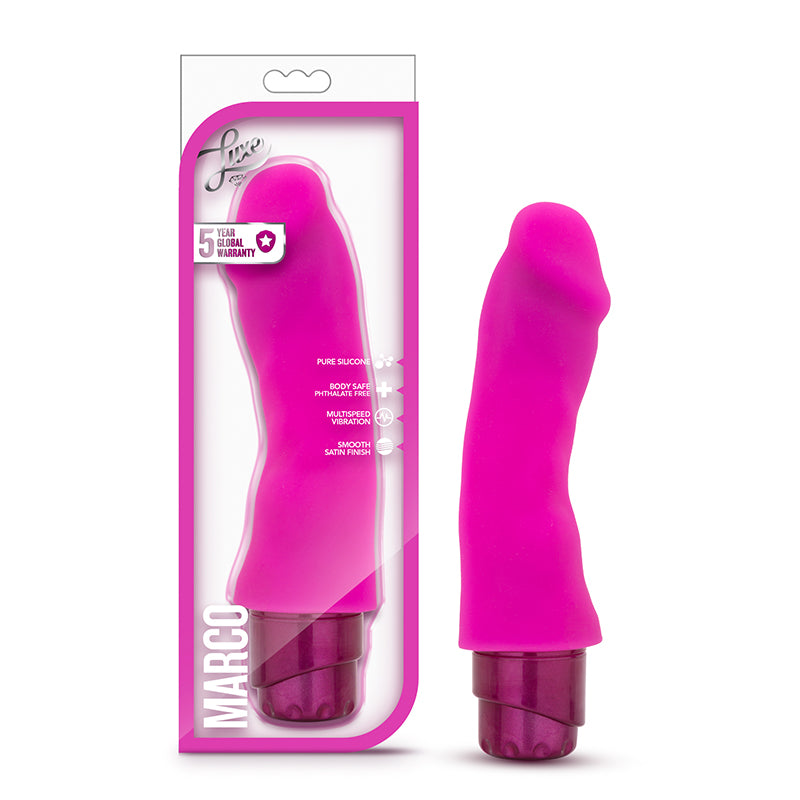 Blush Luxe Marco 7.75 in. Silicone Vibrating Dildo Pink