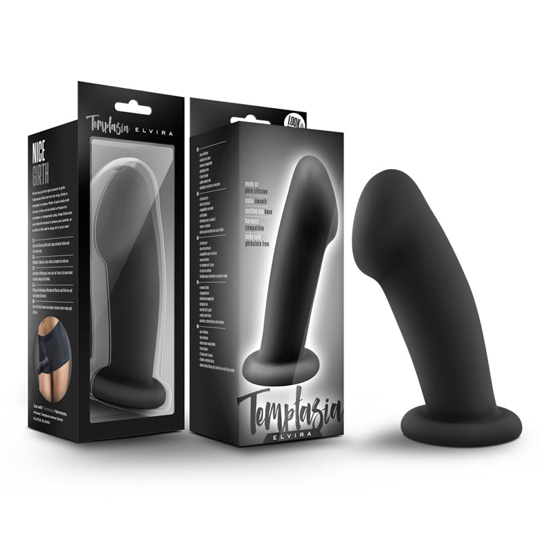 Blush Temptasia Elvira 6 in. Silicone Dildo with Suction Cup Black