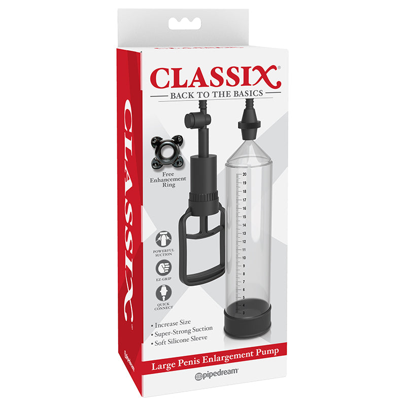 Pipedream Classix Large Penis Enlargement Pump Clear/Black