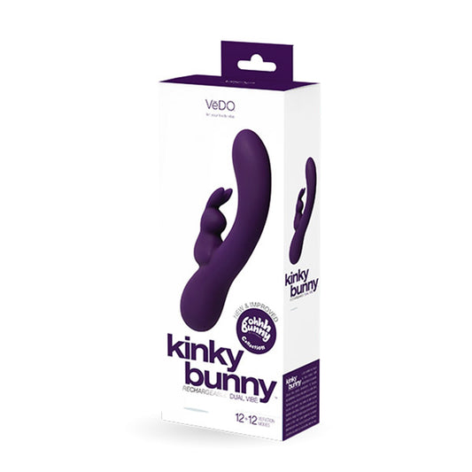 VeDO Kinky Bunny Rechargeable Rabbit Vibrator - Deep Purple