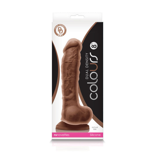 Colours Dual Density 8 in. Dildo Brown