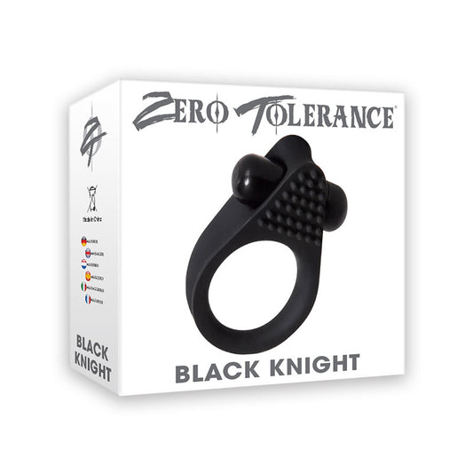 Anillo vibrador para el pene Zero Tolerance Black Knight, color negro