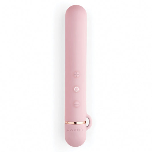 Le Wand Chrome Baton Rechargeable Silicone Mini Vibrator Rose Gold