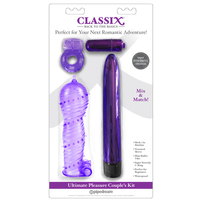 Pipedream Classix 4-Piece Ultimate Pleasure Couple's Kit Purple